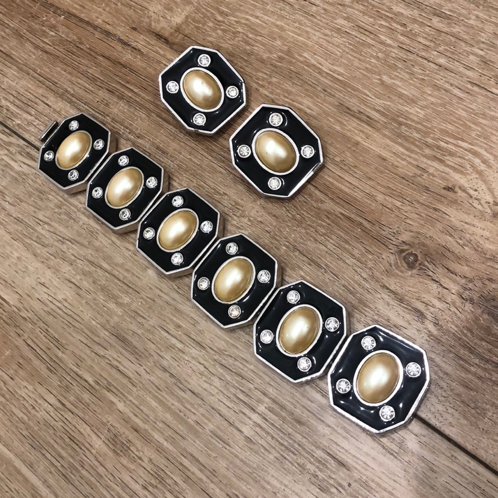 Vintage YSL Bracelet & Earrings Set